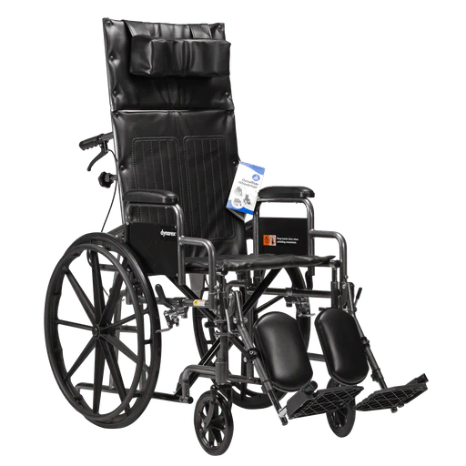 DynaRide Reclining Wheelchair - 20" x 16 "w/ Detach Desk Arm, Silver Vein, 1pc/cs | Quantity - 1x CS - Image 4