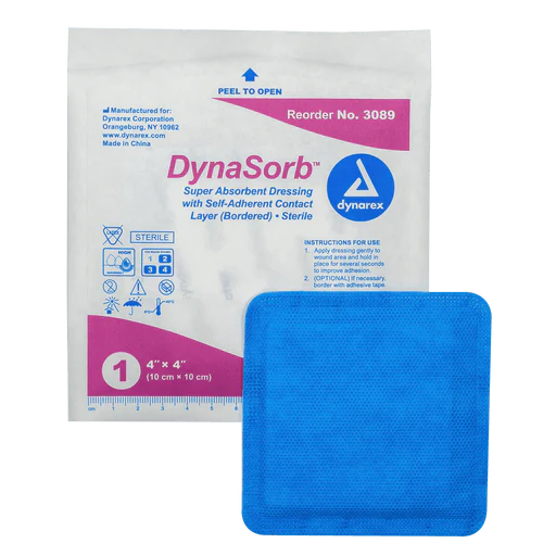 DynaSorb - Super Absorbent Dressing, Self-Adhering, 4" x 4", 12/10/cs | Quantity - 1x CS - Image 3