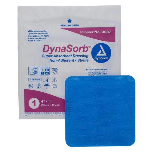 DynaSorb - Super Absorbent Dressing, Self-Adhering, 4" x 4", 12/10/cs | Quantity - 1x CS - Image 4