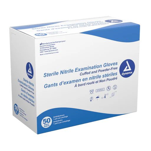 Nitrile Sterile Exam Gloves, Pairs, Small, Powder-Free, 8/50pr/cs | Quantity - 1x CS - Image 3