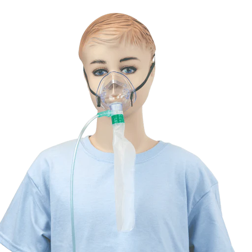 O2 High-Concentration Standard Mask w/ 7' (2.1 m) tubing, Adult/Standard Connector, 50/cs | Quantity - 1x CS - Image 4