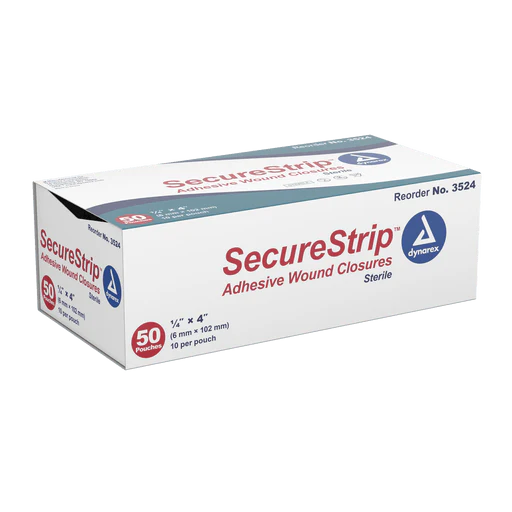 SecureStrip Adhesive Wound Closures - Sterile, 1/4" x 4", 4/50/cs | Quantity - 1x CS - Image 3