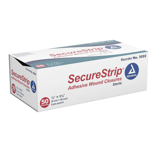SecureStrip Adhesive Wound Closures - Sterile, 1/4" x 4", 4/50/cs | Quantity - 1x CS - Image 5