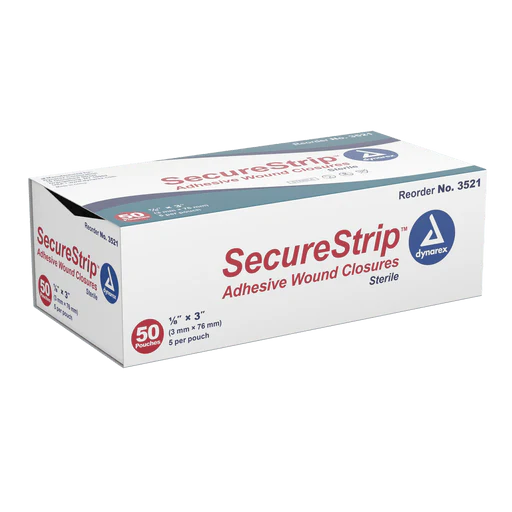 SecureStrip Adhesive Wound Closures - Sterile, 1/4" x 4", 4/50/cs | Quantity - 1x CS - Image 6