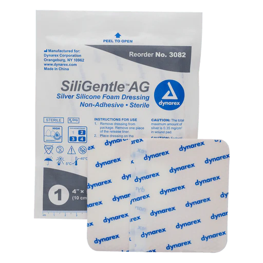 SiliGentle AG - Silver Silicone Foam Dressing, 6" x 6", 5/10/cs | Quantity - 1x CS - Image 4