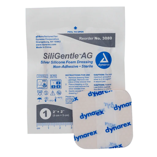SiliGentle AG - Silver Silicone Foam Dressing, 6" x 6", 5/10/cs | Quantity - 1x CS - Image 6