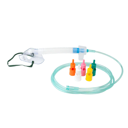Venturi Adjustable Dial Elongated Mask w/ 7' (2.1 m) tubing, Pediatric, Standard Connector, 50/cs | Quantity - 1x CS - Image 3