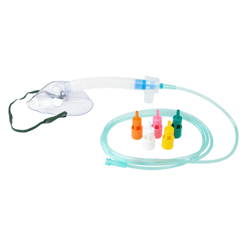 Venturi Adjustable Dial Elongated Mask w/ 7' (2.1 m) tubing, Pediatric, Standard Connector, 50/cs | Quantity - 1x CS - Image 4